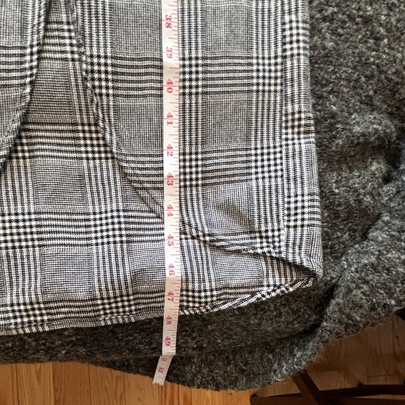 Mango Sz XS Clueless Preppy Academia Houndstooth Plaid Pinafore Dress Black Grey - Picture 14 of 15